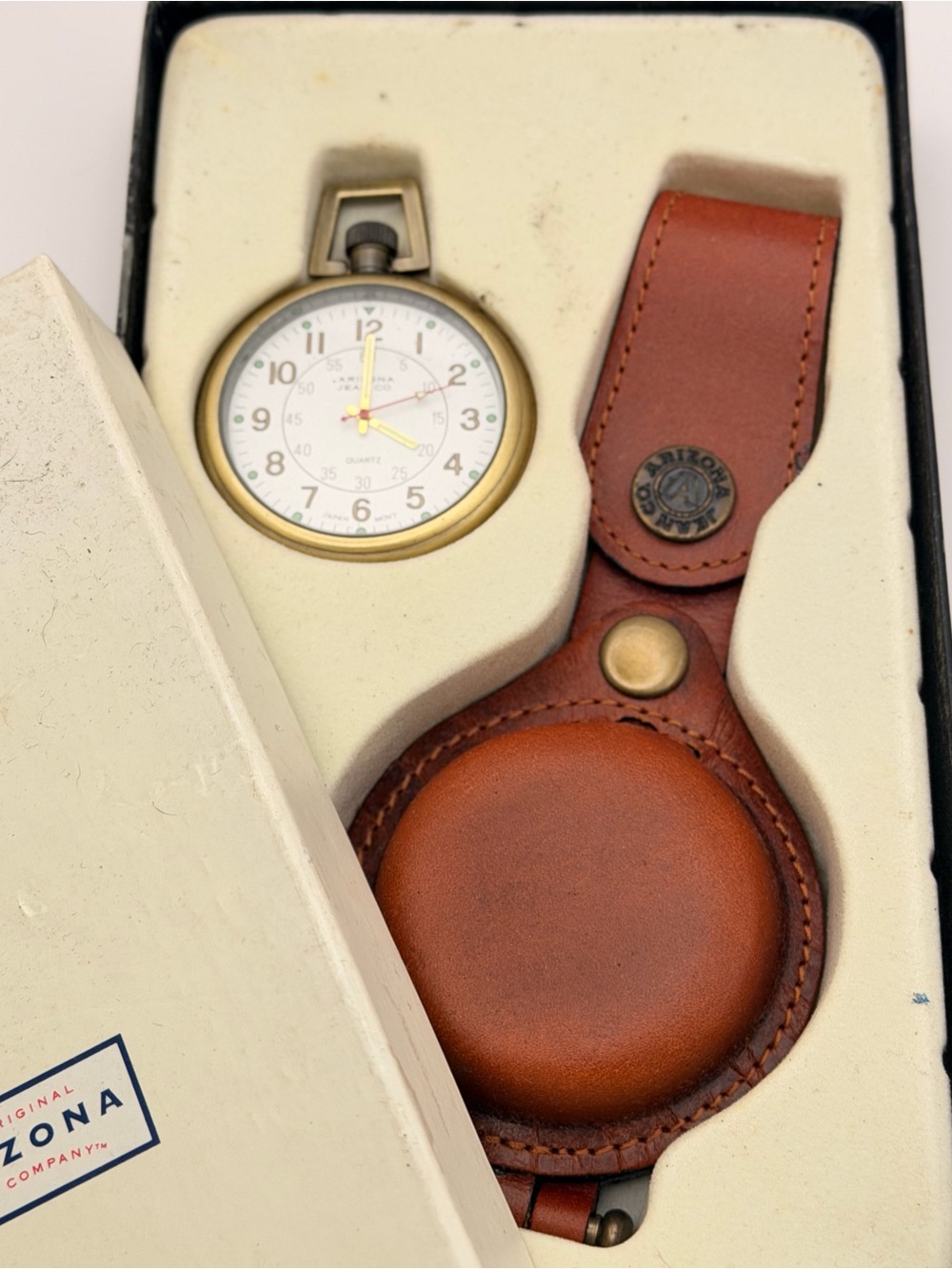 The Arizona Jean Pocket Watch, Leather cover, full set, Box